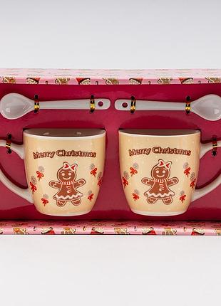 Набор из 2-х кружек с ложечками merry christmas 180 мл 19250-012