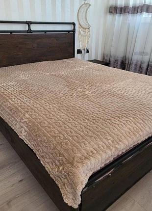 Плед теплый "колосок" беж