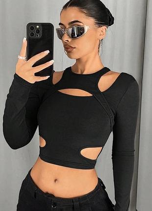 Базовый идеальный топ вискоза черный