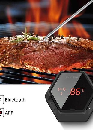 Термометр кулинарный bluetooth для гриля и bbq inkbird ibt-6xs 4 датчика цифровой с таймером