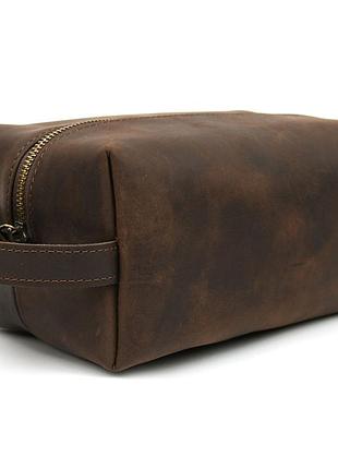 Шкіряний несесер косметичка tarwa rc-8033-4lx коричневий крейзі хорс