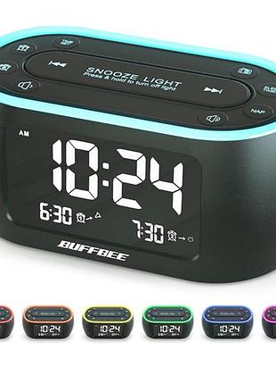 Радиобудильник buffbee glow, с led подсветкой, usb-зарядным устройством, таймером сна, fm, amazon, германия