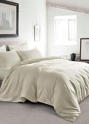Постельное белье поплин кремовый двуспальный