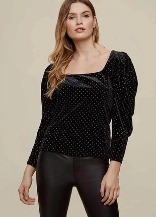 Шикарная велюровая кофточка в крапинку батал dorothy perkins