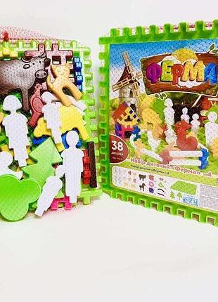 Іграшка набір "ферма №4" 115/18 (8) "bamsic" 38 деталей, фігурки людей, фігурки тварин, в сітці