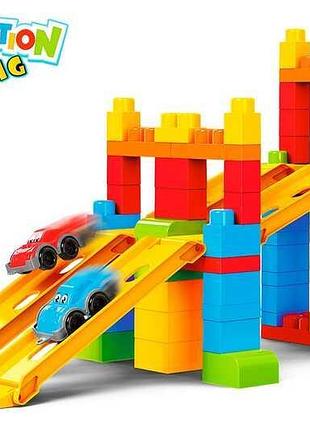 Игрушка конструктор 6825 (5) "технок" 90 деталей, 2 машинки, в коробке