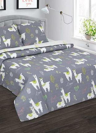 Постельное белье поплин лама семейный