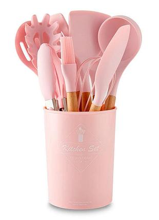 Набор кухонных принадлежностей 12шт kitchen set, розовый