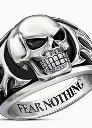 Мужская готическая кольца серебристого цвета, размер 22