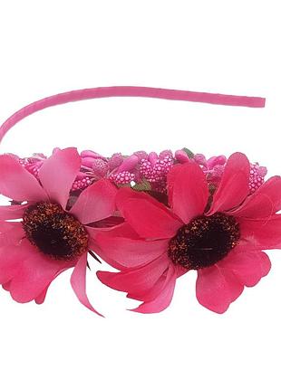 Обруч для волос "гербера" 0206-328-1 малиновая
