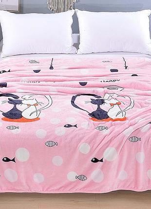 Плед-покривало велсофт амур рожевий євро