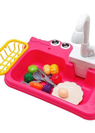 Детский игровой набор "маленькая хозяйка" pl-524-301 мойка кухонная, продукты розовый