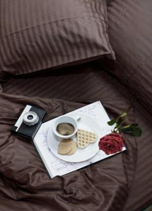 Комплект stripe lux chocolate 1/1см комфорт текстиль евро на резинке