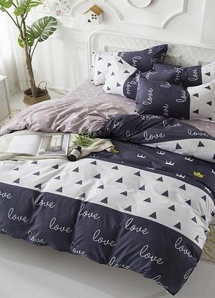 Постельное белье love you двухспальное сатин люкс с компаньоном s418 семейный