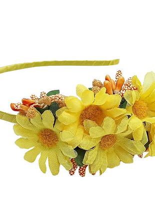 Обруч для волосся "букет ромашок" 0206-327-2 жовтий