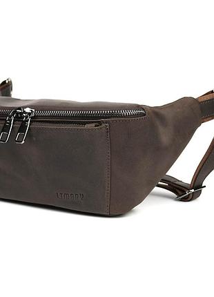Кожаная бананка напоясная сумка limary lim-233rc крепежной хорс