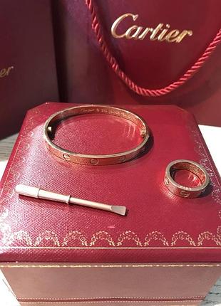 Cartier браслет с отверткой в розовом золоте / картье кольцо в розовом золоте