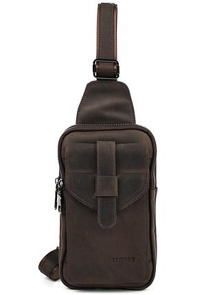 Чоловічий шкіряний слінг на два відділення limary lim-418rc крейзі хорс