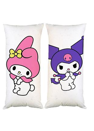 Наволочка чохол для подушки куромі мелоді кітті hello kitty двостороння 30х50 см (pp0746_50)
