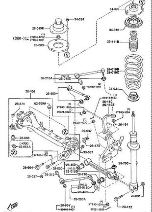 Штифтовая защелка mazda, t00126164