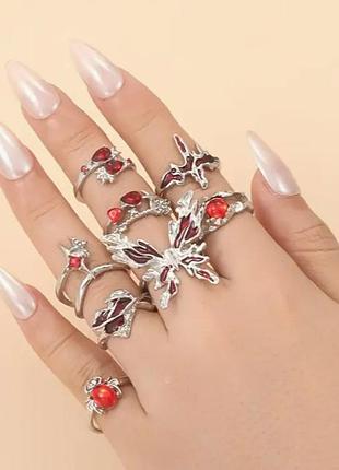 8 шт. комплект готических каблук серебристого цвета