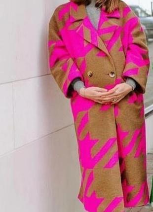 Жіноче довге пальто оверсайз  italy 60% шерсті m