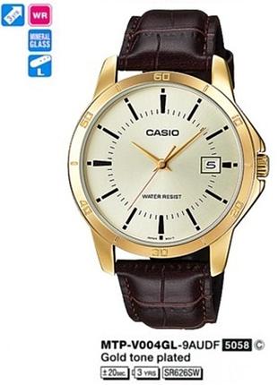 Часы casio mtp-v004gl-9audf
