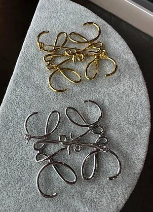 Брендовая брошь loewe, покрытие серебро 925 или золото 18 к