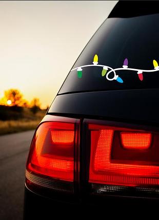 Наліпка на авто / мото / скло / кузов " новий рік - різдво - гірлянда " 95 см