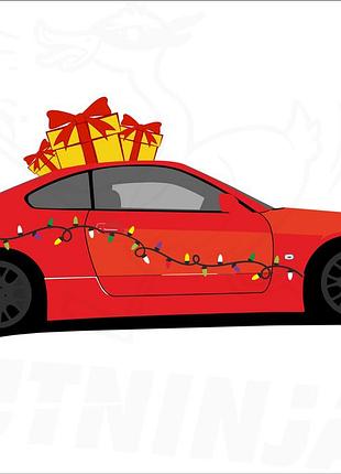 Наліпка на авто / мото / скло / кузов " новий рік - різдво - гірлянда " 95 см