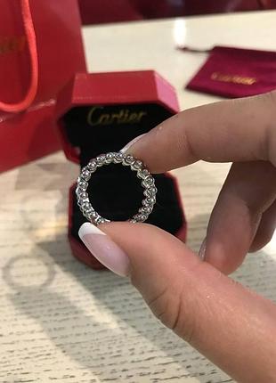 Cartier кольцо зубчики покрытие белым золотом / картье кольцо с зубчиками белое