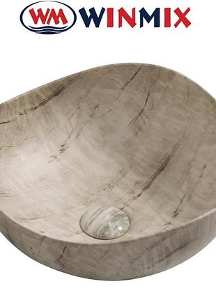 Раковина (умывальник) накладная winmix premium wave-0103 marble 380*380*170mm (мрамор)