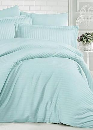 Постельное белье сатин-страйп luxury мятный двуспальный