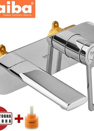 Смеситель для умывальника от стены haiba bavariya wall (chr-001)