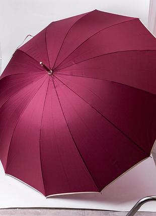 Классический зонт-трость с чехлом полуавтомат из полиэстера прочный надежный 12 спиц диаметр 120 см красный hp-23-16r