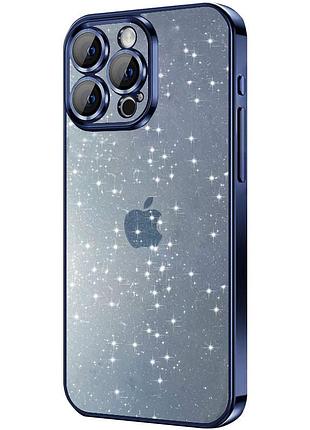 Чохол tpu+pc glittershine для apple iphone 14 pro (6.1") dark blue