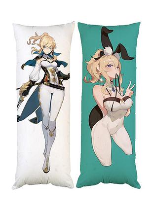 Наволочка чехол для подушки дакимакуры джинн геншин импакт двухсторонняя 40х100 см (dk0002_100)