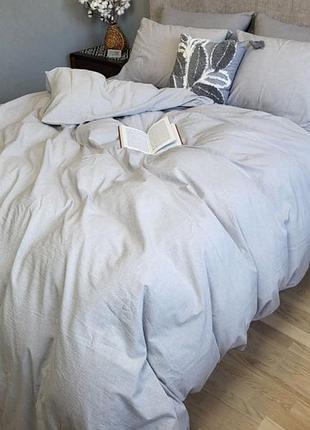 Комплект двоспальний washed cotton варена бавовна silver moonlight