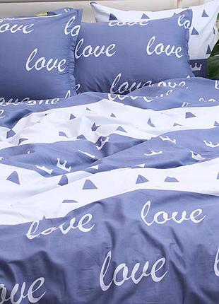 Постельное белье love you сатин евро 200x220 см с компаньоном s418 семейный