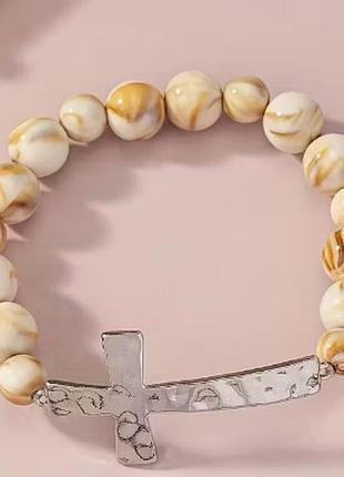 Оригінальний браслет з сріблястим хрестом