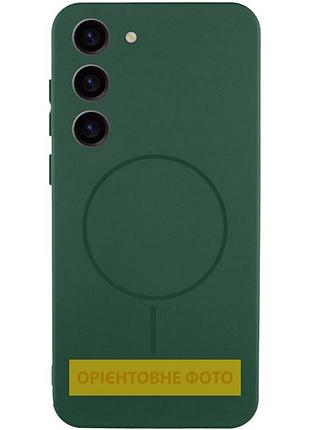 Чехол silicone cover lakshmi full camera (aa) with magfit для motorola moto g75 5g зеленый / dark green
