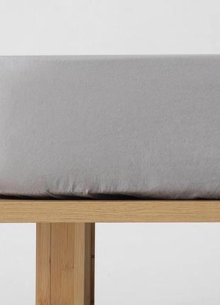 Простынь на резинке 160х190х25см washed cotton вареный хлопок silver moonlight