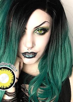 Линзы цветные для глаз | желтые solar eclipse halloween подходят для светлых глаз