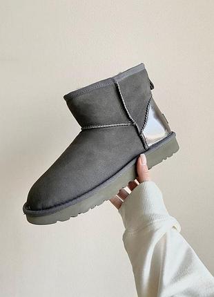 Женские угги ugg classic mini grey metal
