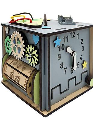 Развивающая игрушка бизикуб temple group tg158746 15х15х15 см серый