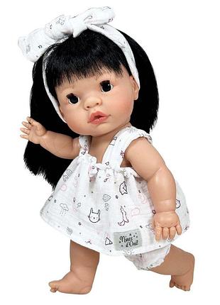 Испанская виниловая кукла девочка брюнетка joy анатомический пупс в сумке nines d`onil 37 см