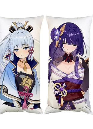 Наволочка чехол для подушки сёгун кудзё сара геншин импакт genshin impact двухсторонняя 30х50 см (pp0065_50)