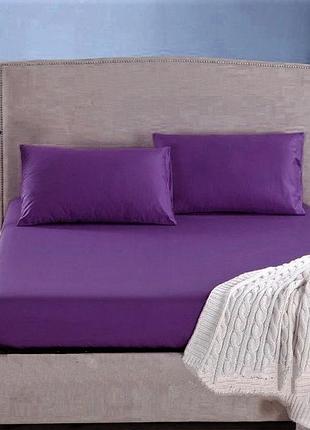 Простынь на резинке 120х200х25см поплин люкс пурпур moonlight
