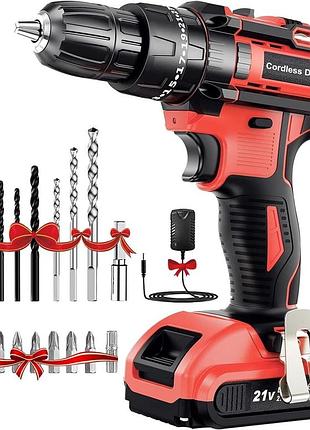 Аккумуляторная дрель-шуруповерт 21 в(2 аккумулятора), amazon, германия