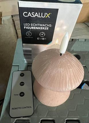 Свеча светодиодная с мерцающим светом фигурная розовая casalux, германия